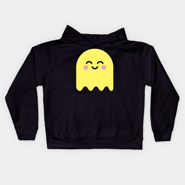 Cute Ghost Yellow Kids Hoodie by vo_maria